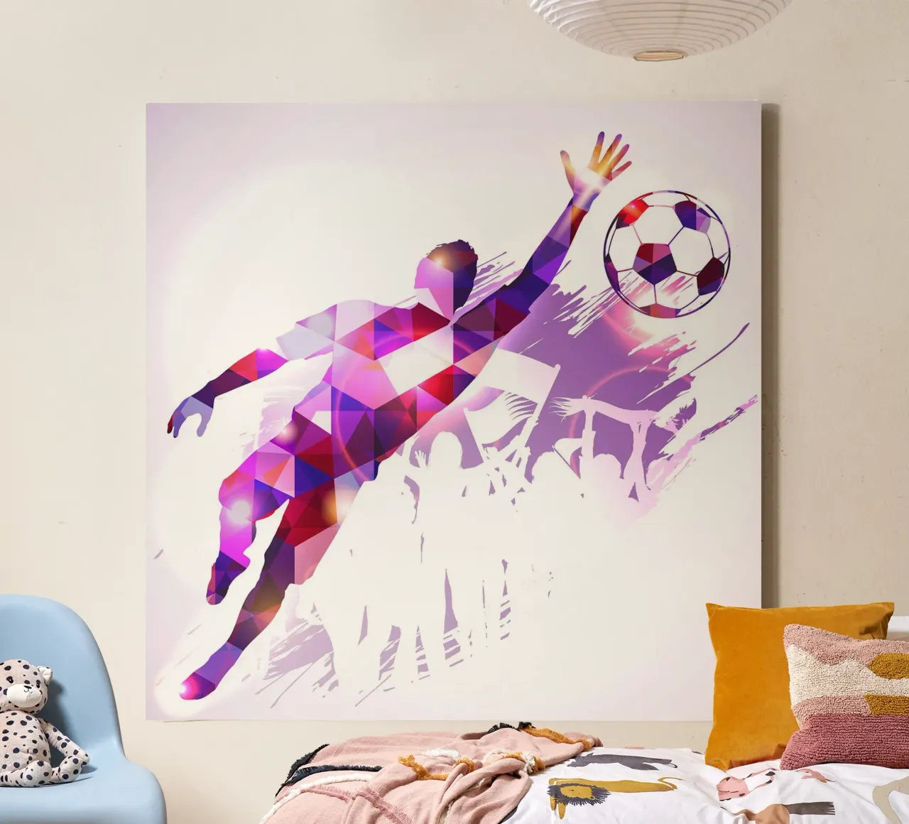 Portero de fútbol lienzo con Marco flotante de Jose Kautz