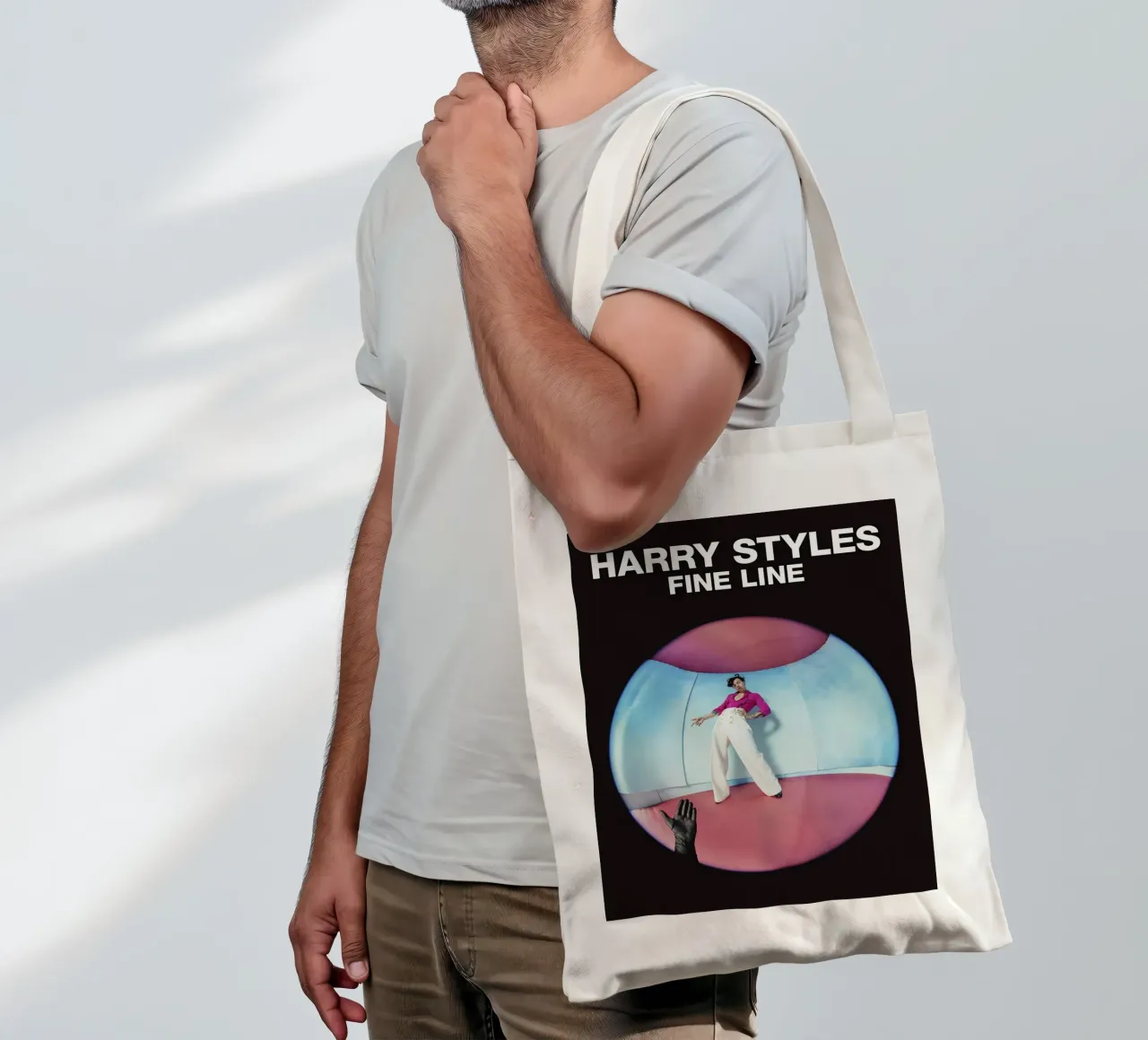 FIne Line Style Harry Styles borsa in juta da Retro Store