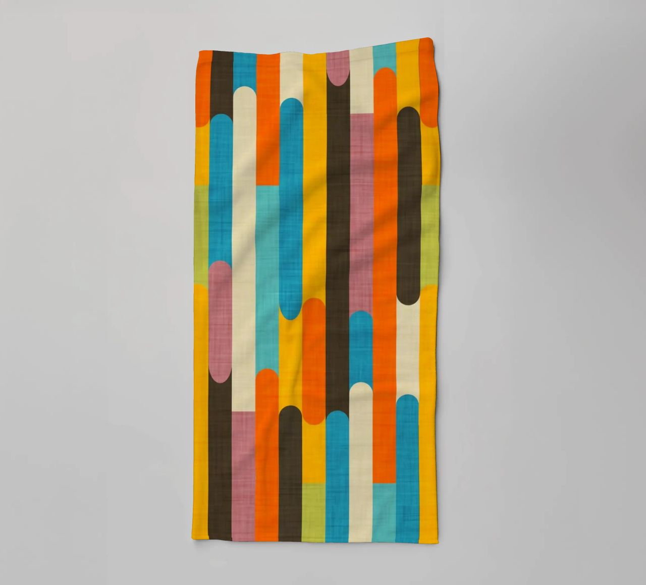Retro Color Block Popsicle Sticks Orange towel by susanacosta