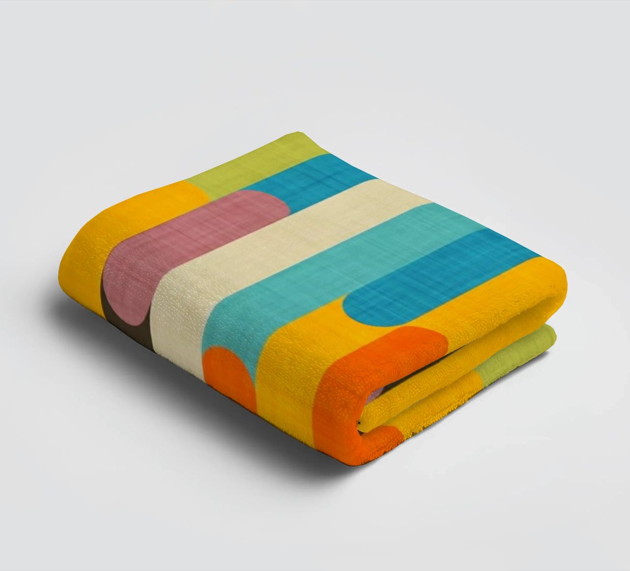 Retro Color Block Popsicle Sticks Orange towel by susanacosta