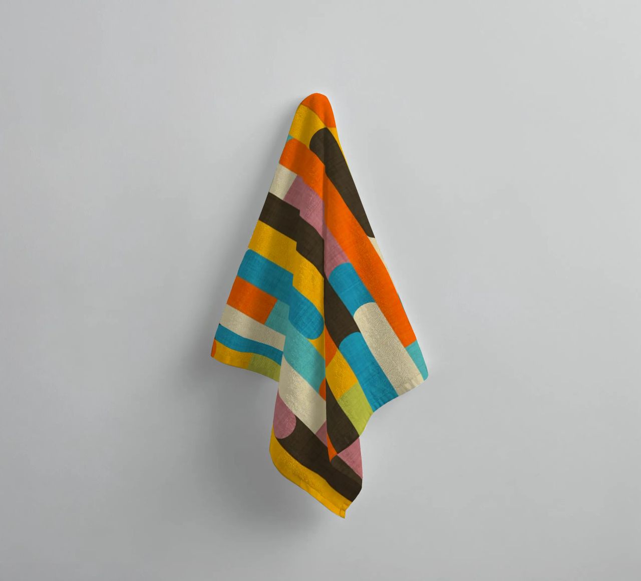 Retro Color Block Popsicle Sticks Orange towel by susanacosta