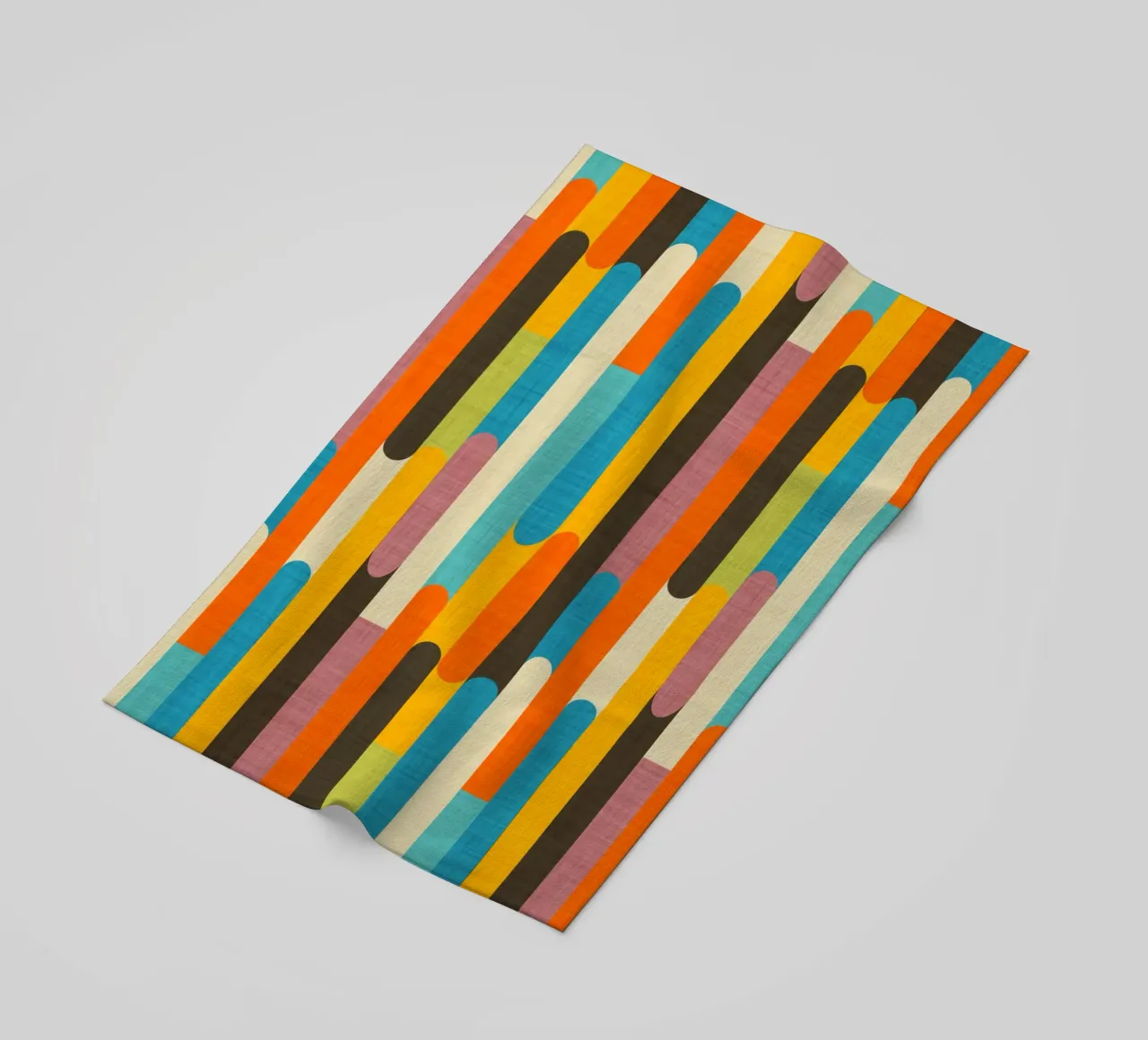 Retro Color Block Popsicle Sticks Orange beach towel by susanacosta