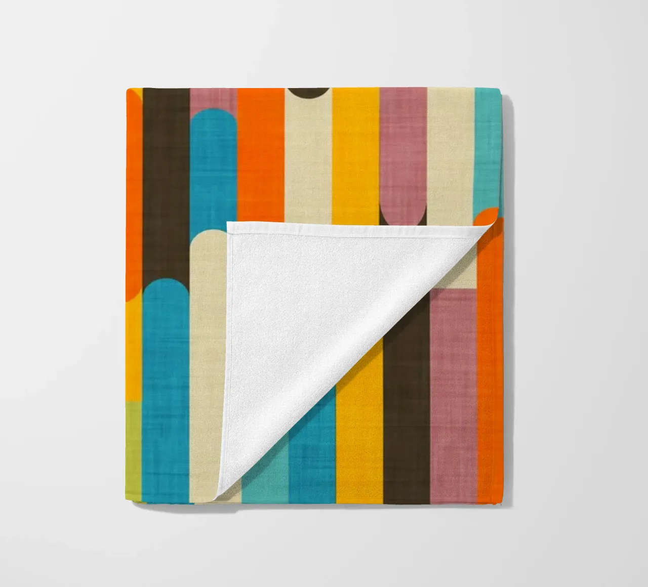 Retro Color Block Popsicle Sticks Orange beach towel by susanacosta
