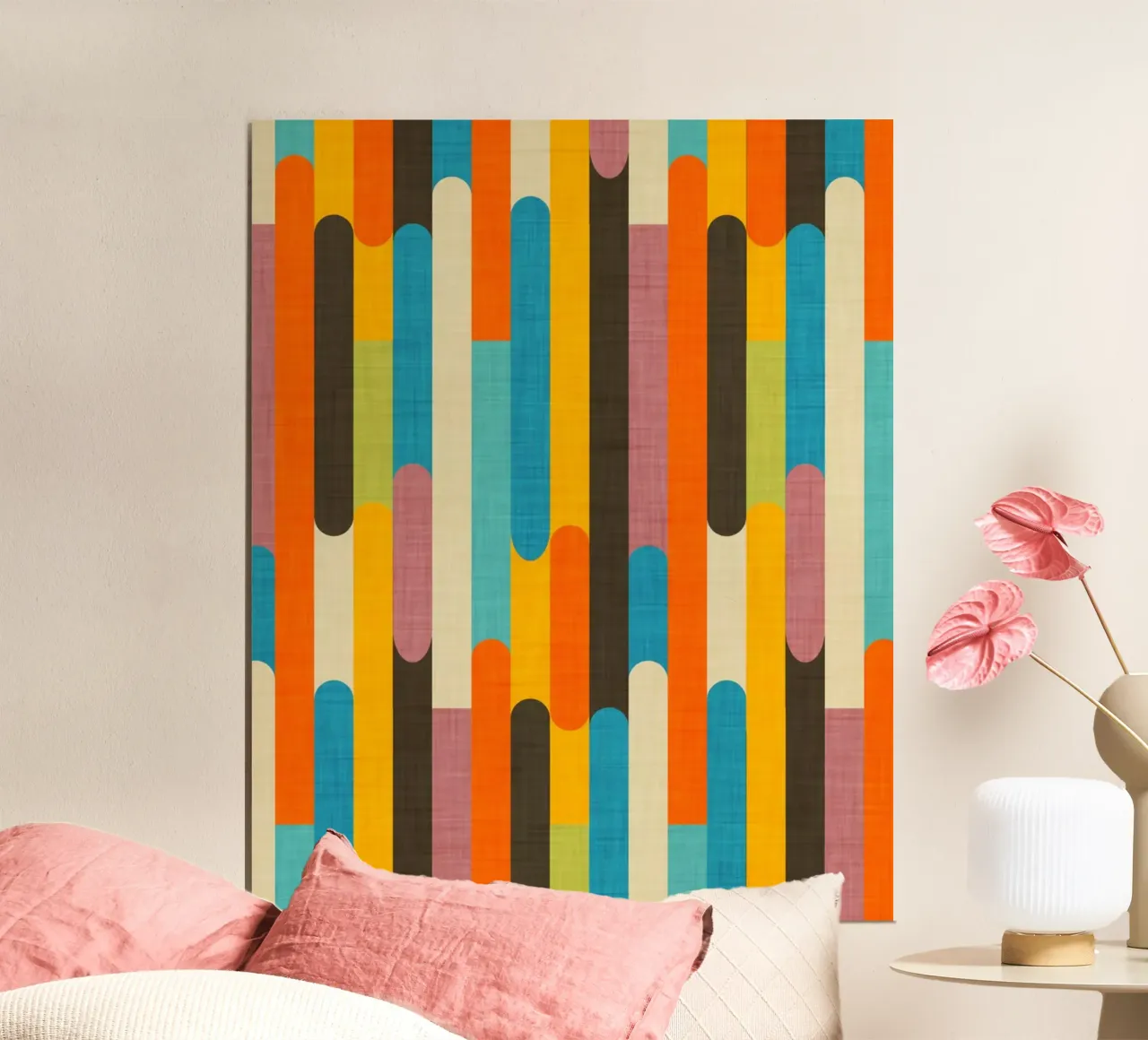 Retro Color Block Popsicle Sticks Orange hahnemühle by susanacosta