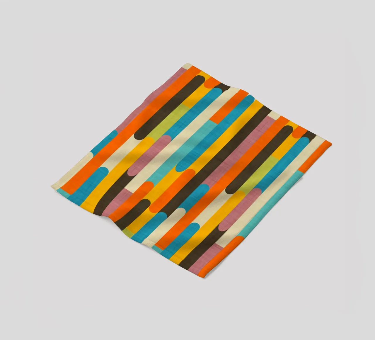 Retro Color Block Popsicle Sticks Orange fleece blanket by susanacosta