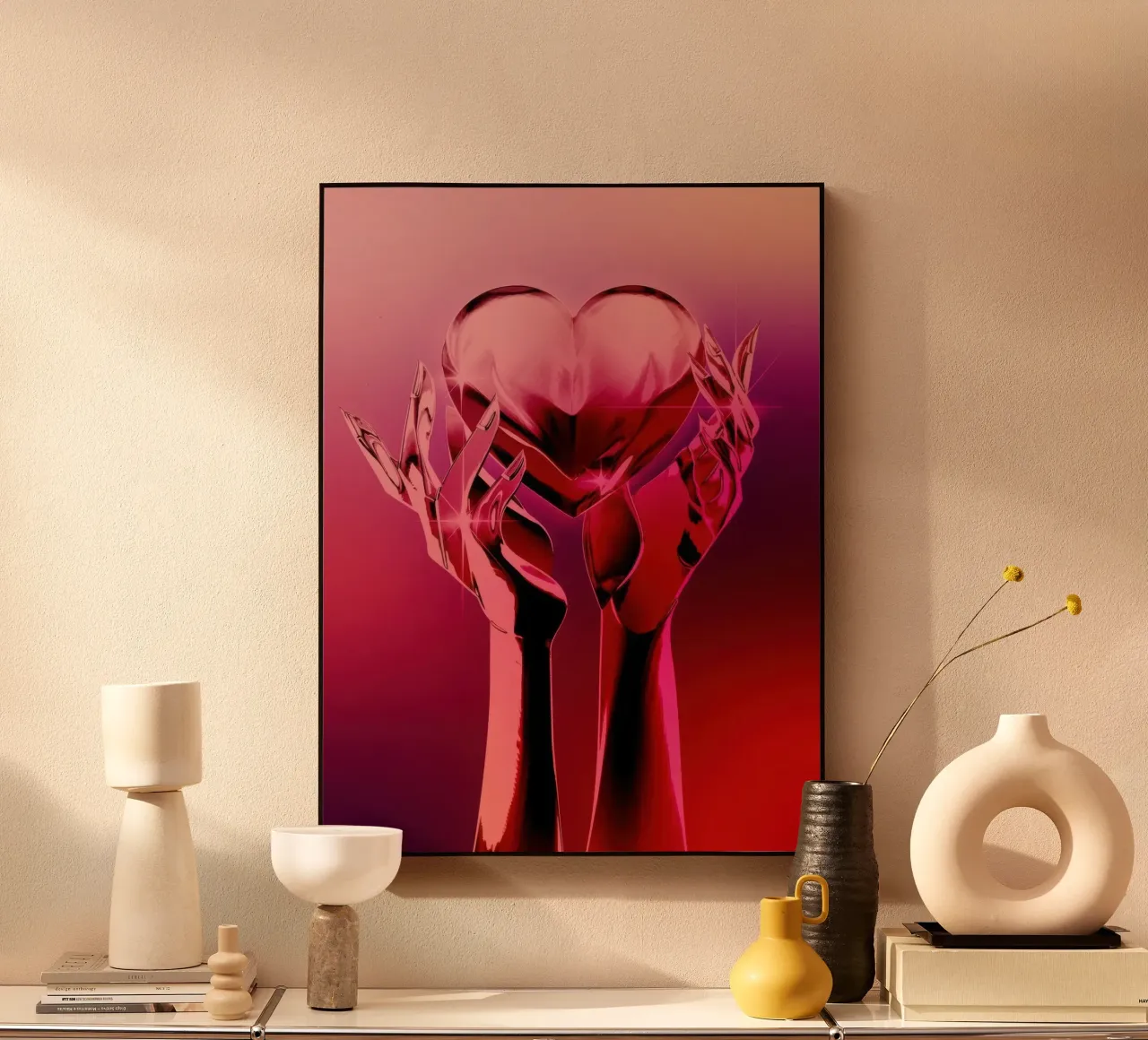 Cuore cromato plexiglass da Harley Rice
