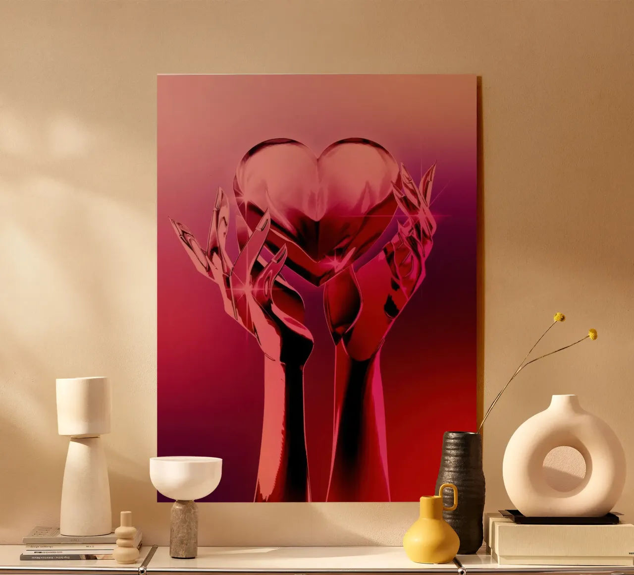 Cuore cromato plexiglass da Harley Rice