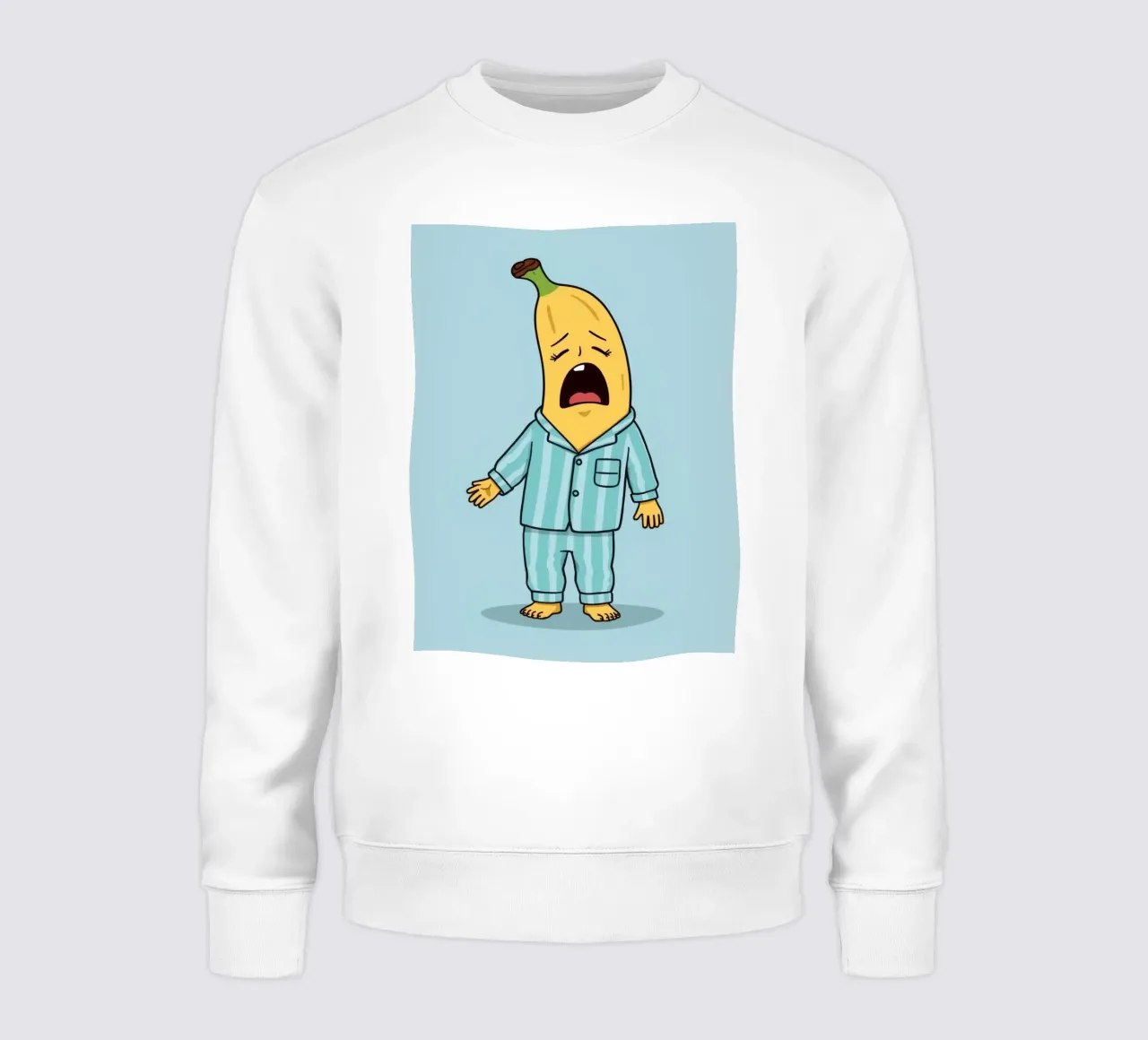 Simpatica banana in pigiama che sbadiglia felpa da DesignDoodle