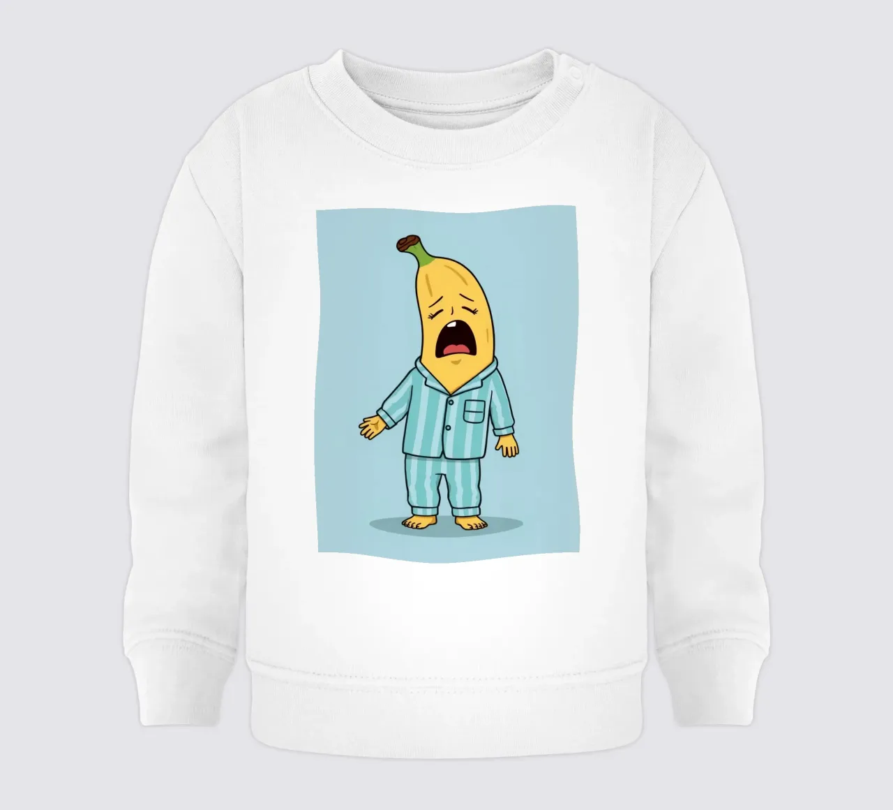 Simpatica banana in pigiama che sbadiglia felpa neonato da DesignDoodle