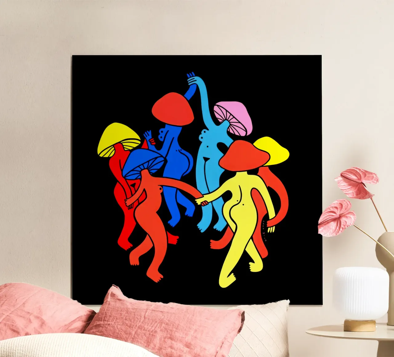 Funghi a mezzanotte poster con telaio in plastica da Harley Rice