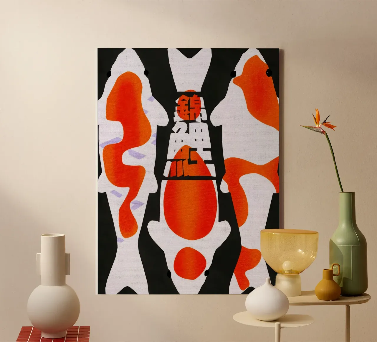 Nishikigoi canvas met Baklijst van Harley Rice