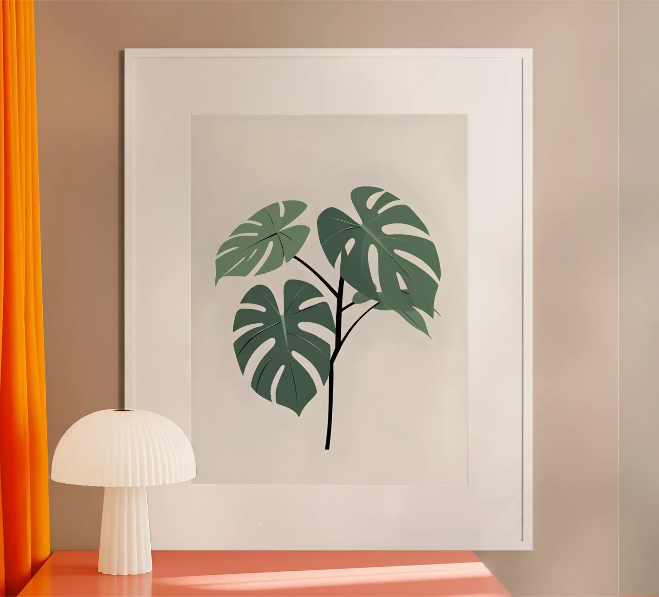 Filodendro a foglie spaccate poster con telaio in alluminio da The Green Room