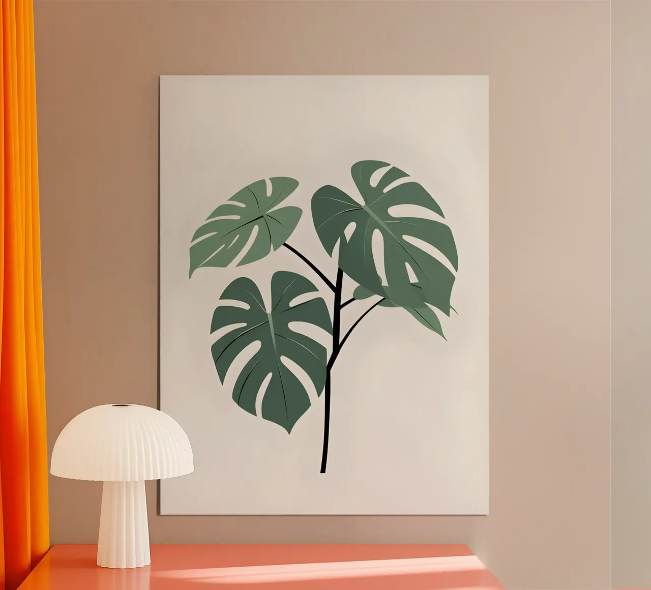 Filodendro a foglie spaccate poster con telaio in alluminio da The Green Room