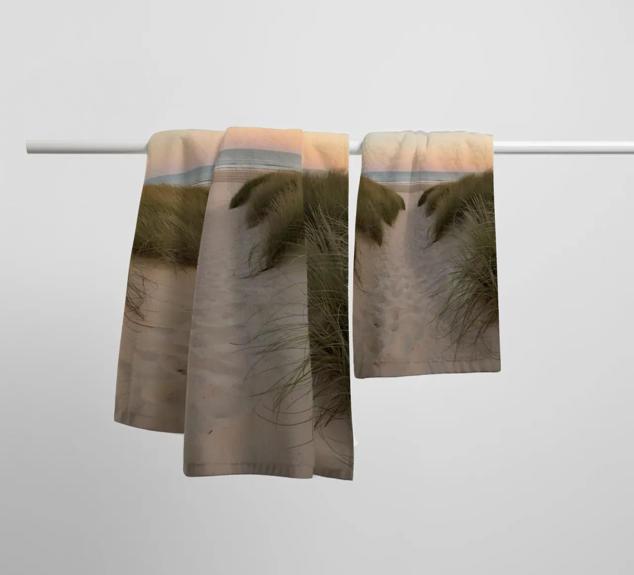 Beach Dune Path at Sunset towel by DesignDoodle