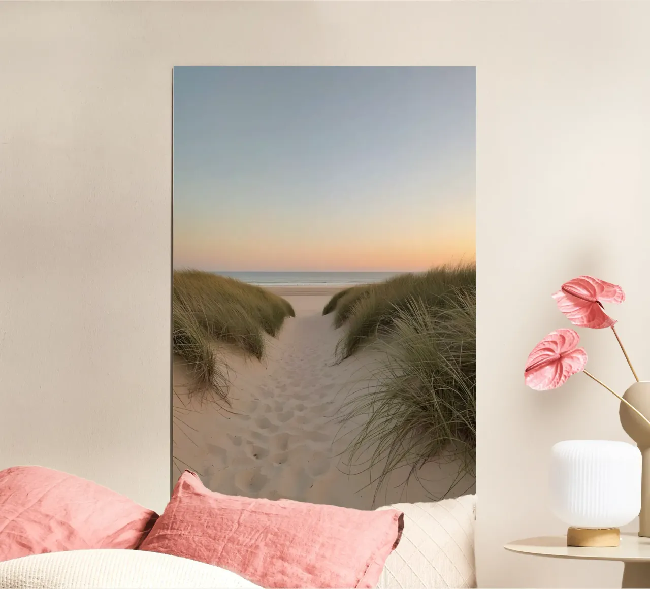 Sentiero delle dune della spiaggia al tramonto poster da DesignDoodle