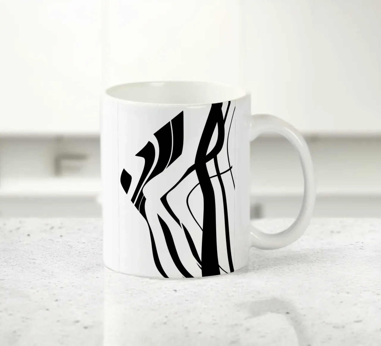 Organic 4 | Black & White ceramic mug by sabidussi