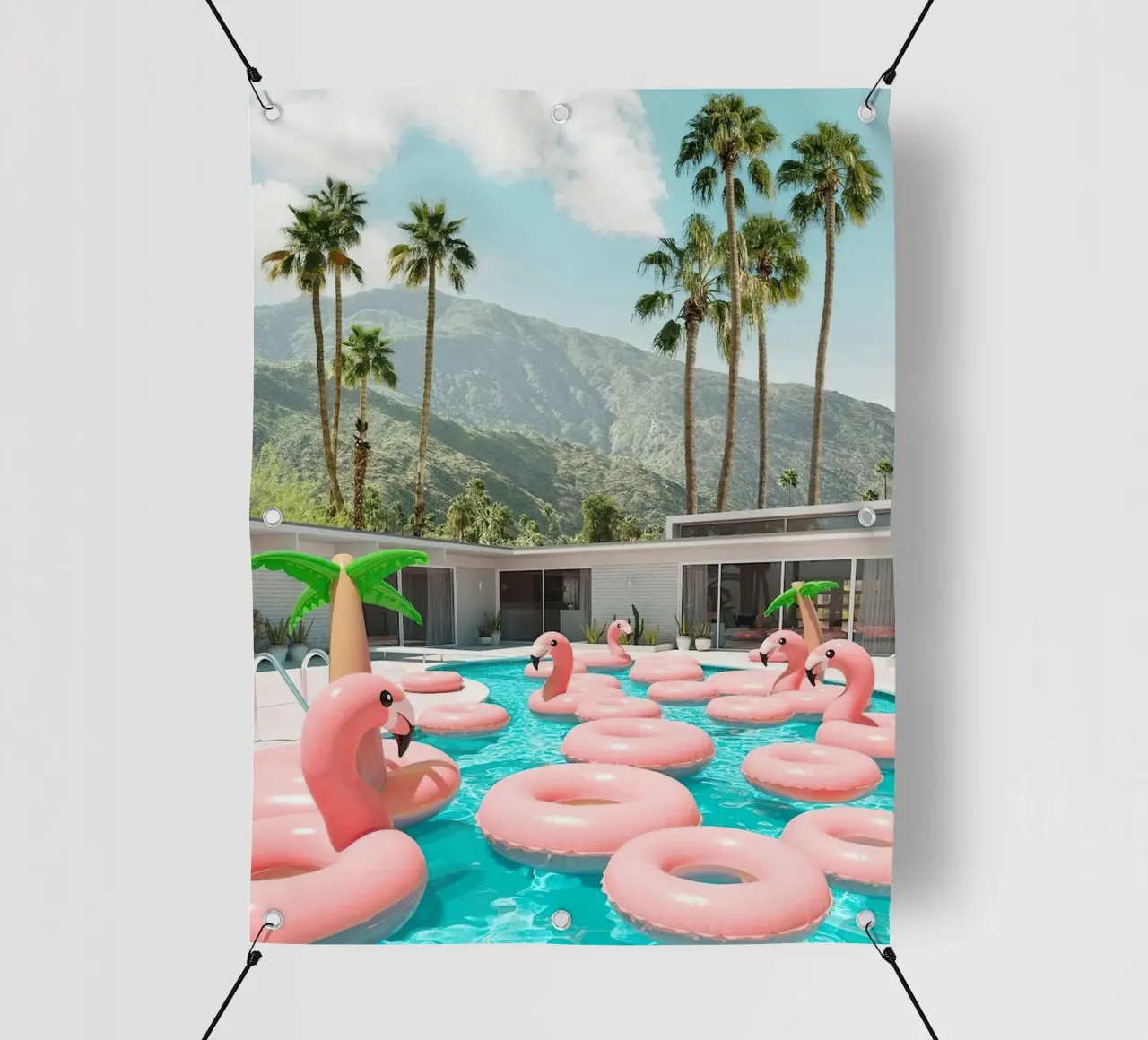 Flamingo Pool Party telo in pvc da robertmotoiart