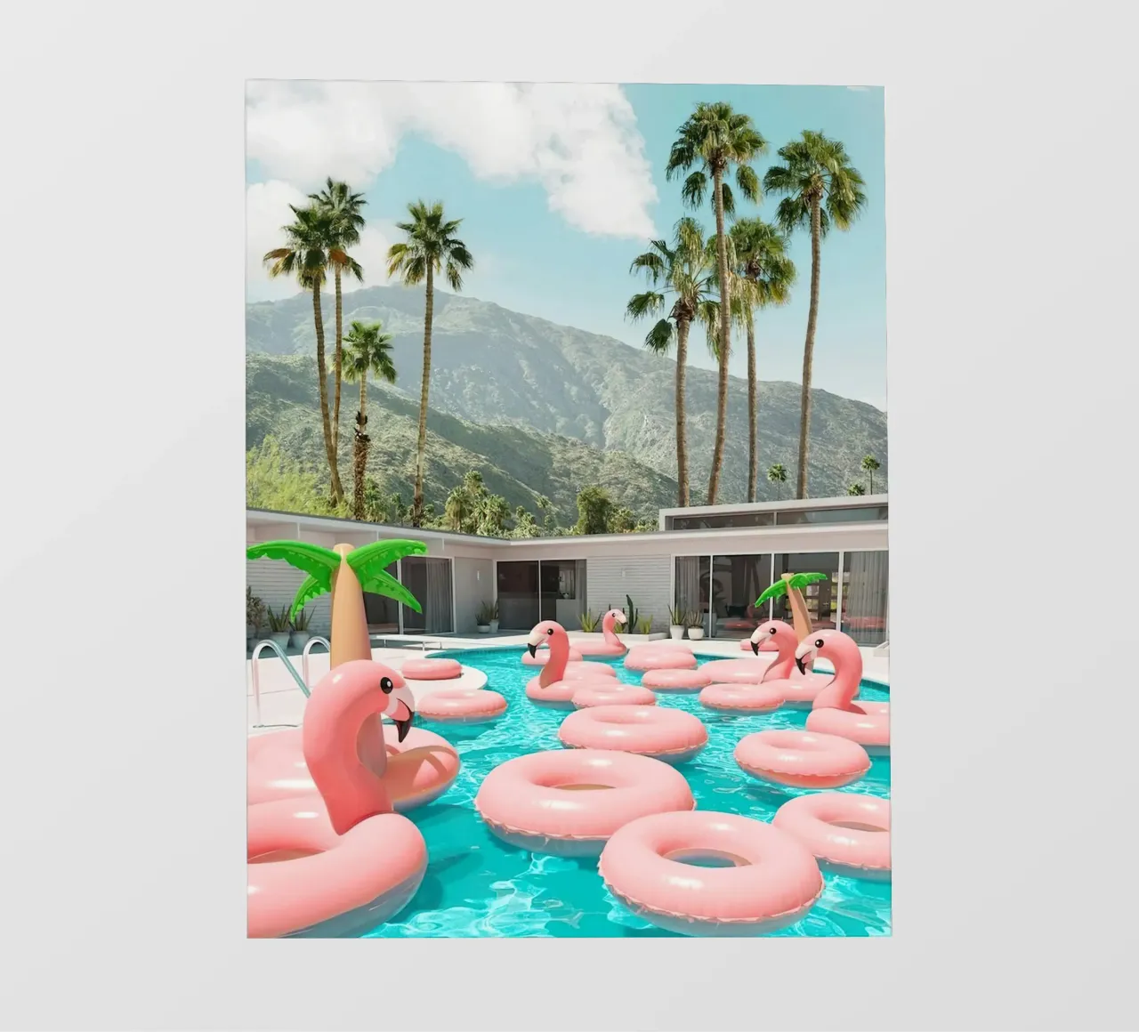 Flamingo Pool Party telo in pvc da robertmotoiart