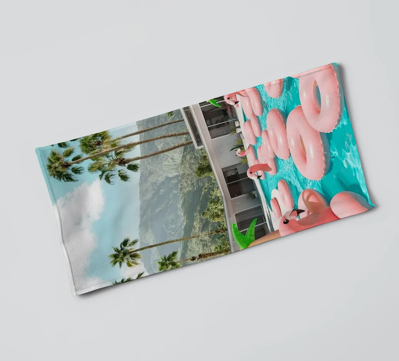 Flamingo Pool Party asciugamano da bagno da robertmotoiart