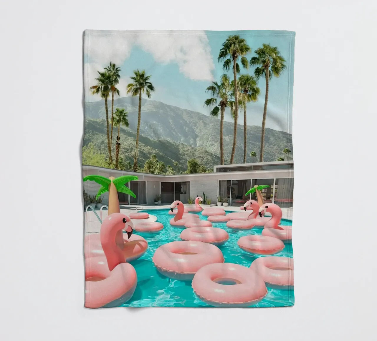 Flamingo Pool Party coperta in pile da robertmotoiart