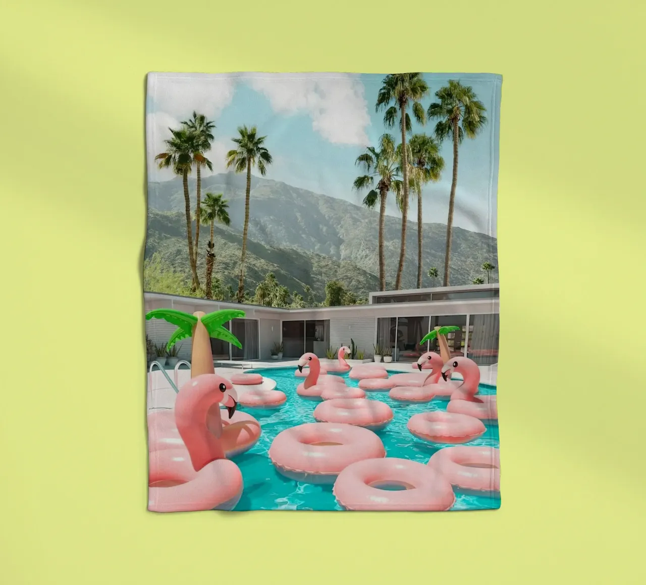 Flamingo Pool Party coperta in pile da robertmotoiart
