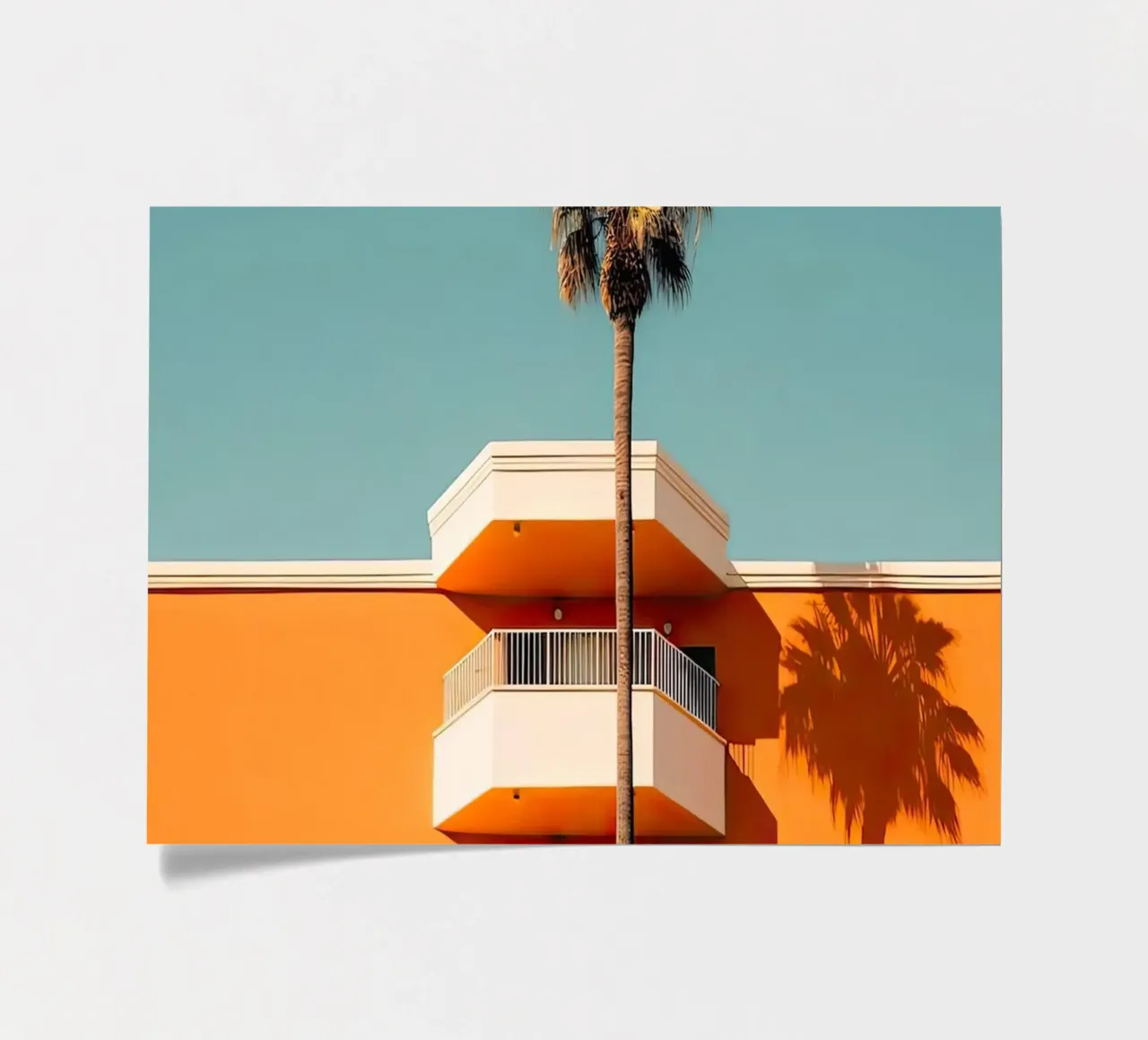 Hotel California Style Building With A Palm Summer foglio adesivo da robertmotoiart