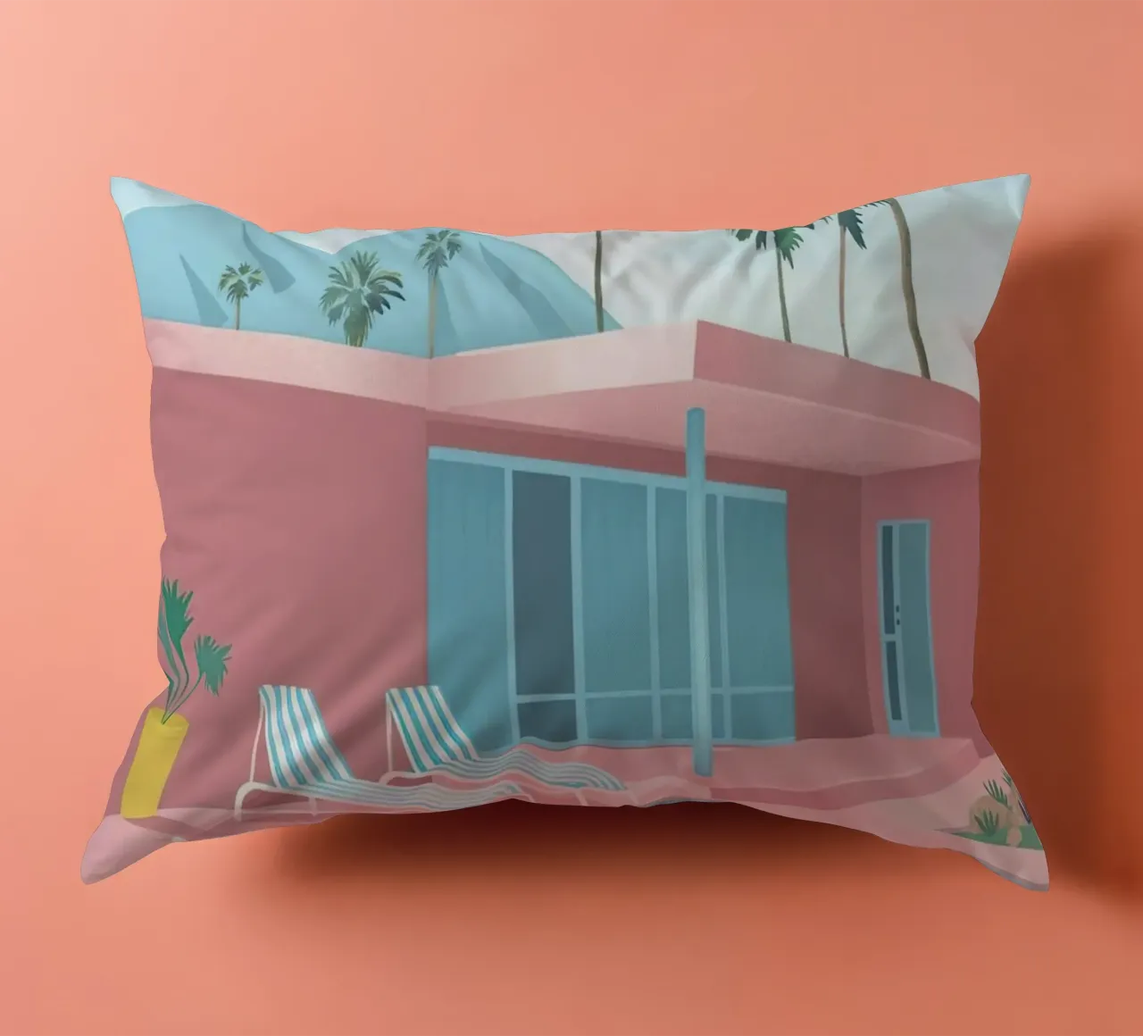 Swimming Pool With Mountain View decorative cushion by lennytravers