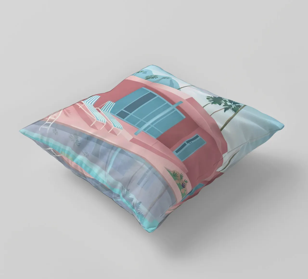 Swimming Pool With Mountain View decorative cushion by lennytravers