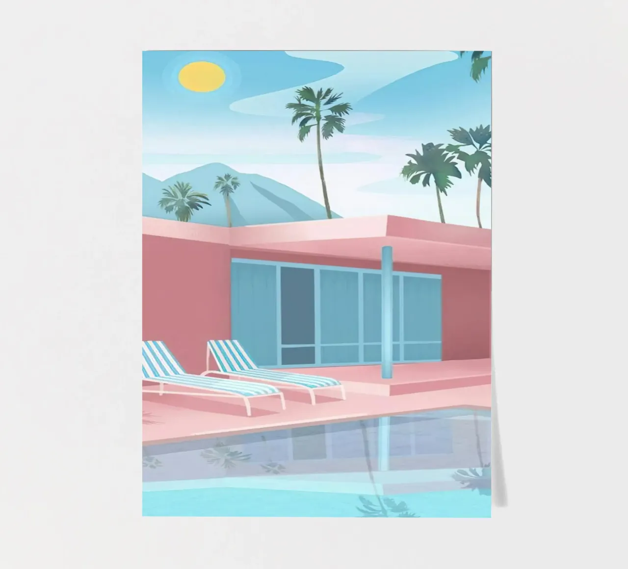 Swimming Pool With Mountain View Stickerbogen von lennytravers