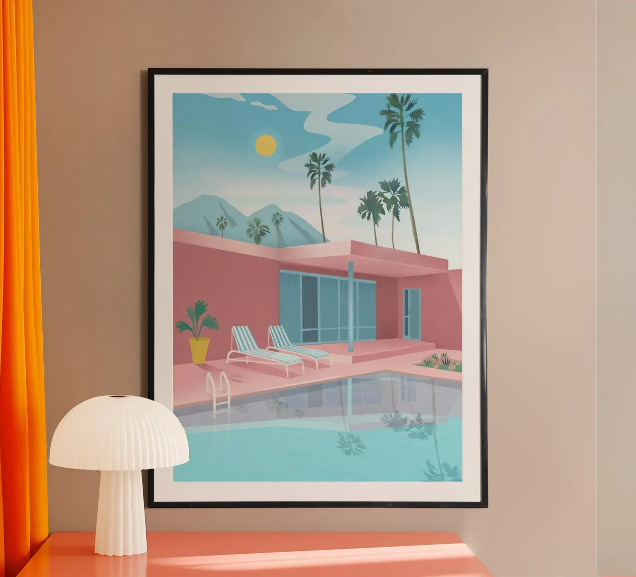 Swimming Pool With Mountain View poster da lennytravers