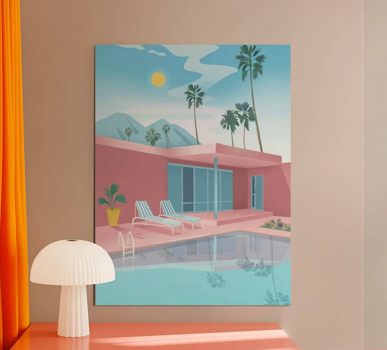 Swimming Pool With Mountain View poster da lennytravers