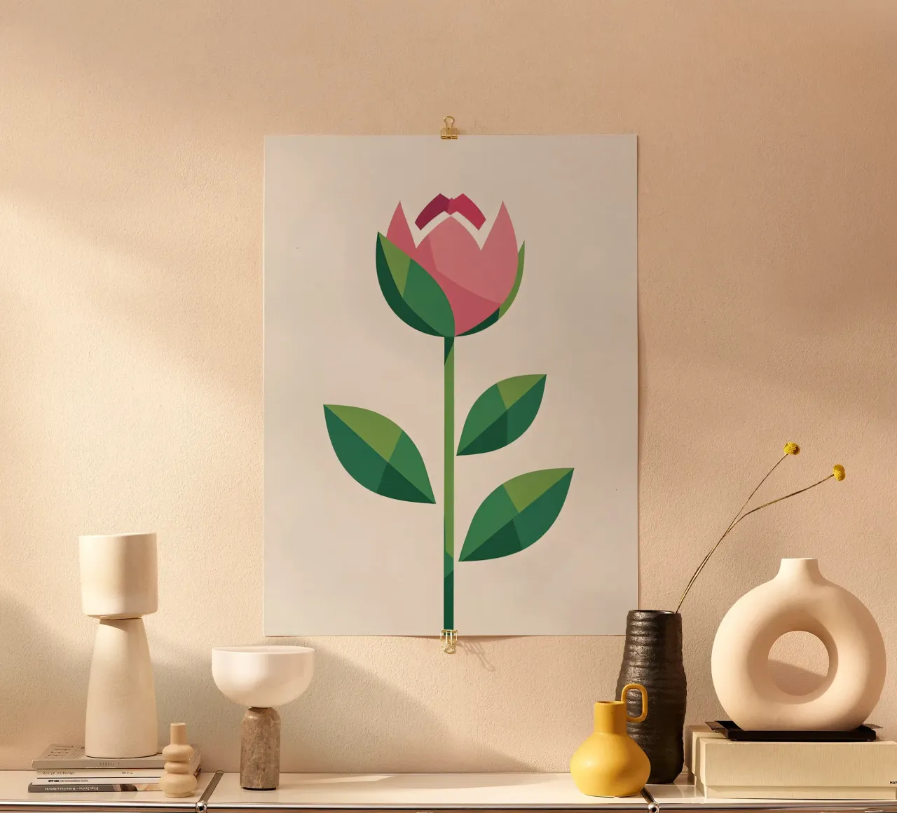 Germoglio di primavera poster con telaio in plastica da botanical