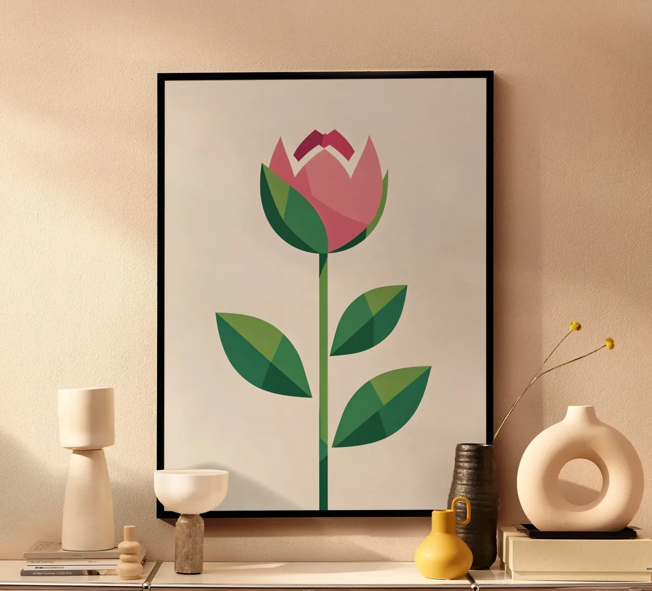 Germoglio di primavera poster con telaio in plastica da botanical