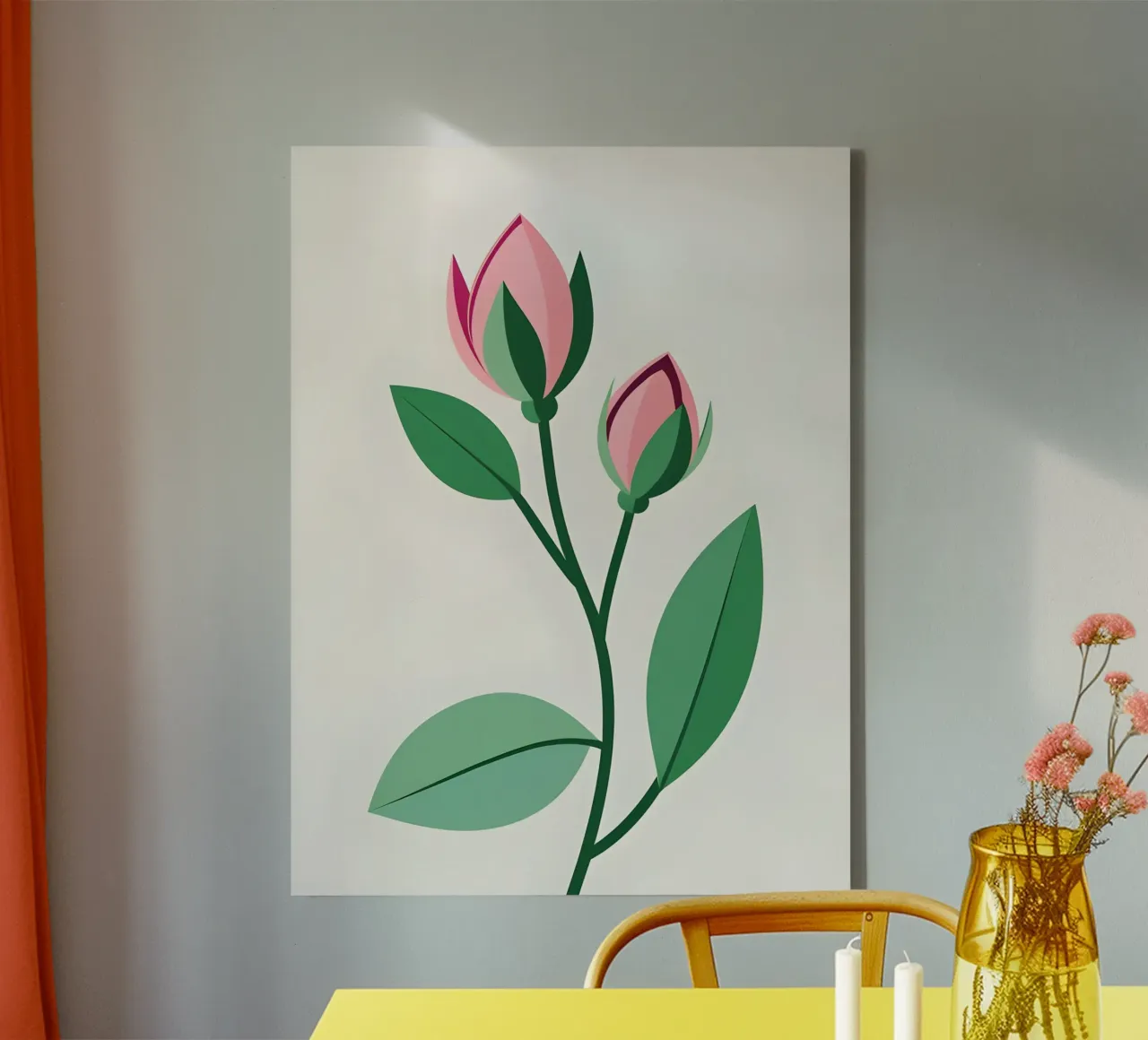 Lenteknop canvas met Baklijst van botanical
