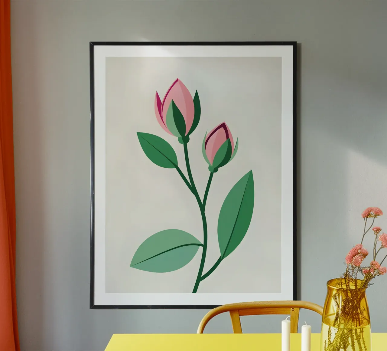 Germoglio di primavera poster con telaio in legno da The Green Room
