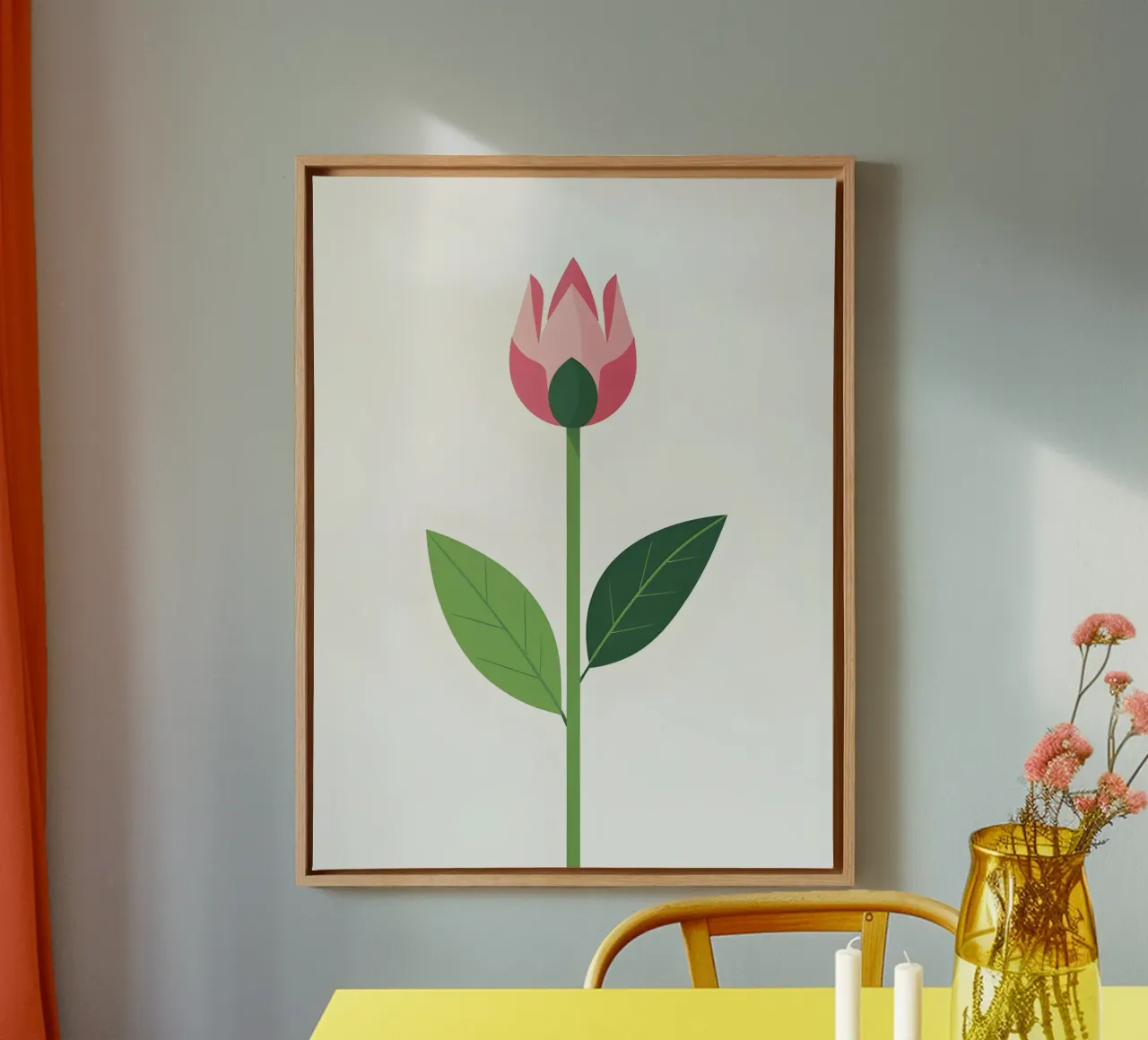 Lenteknop canvas met Baklijst van The Green Room