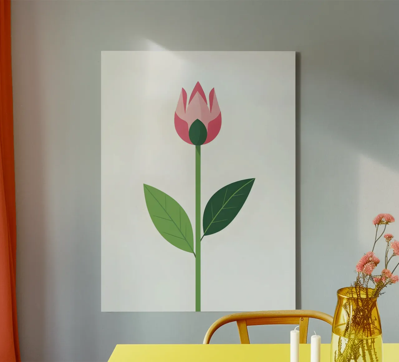 Lenteknop canvas met Baklijst van The Green Room