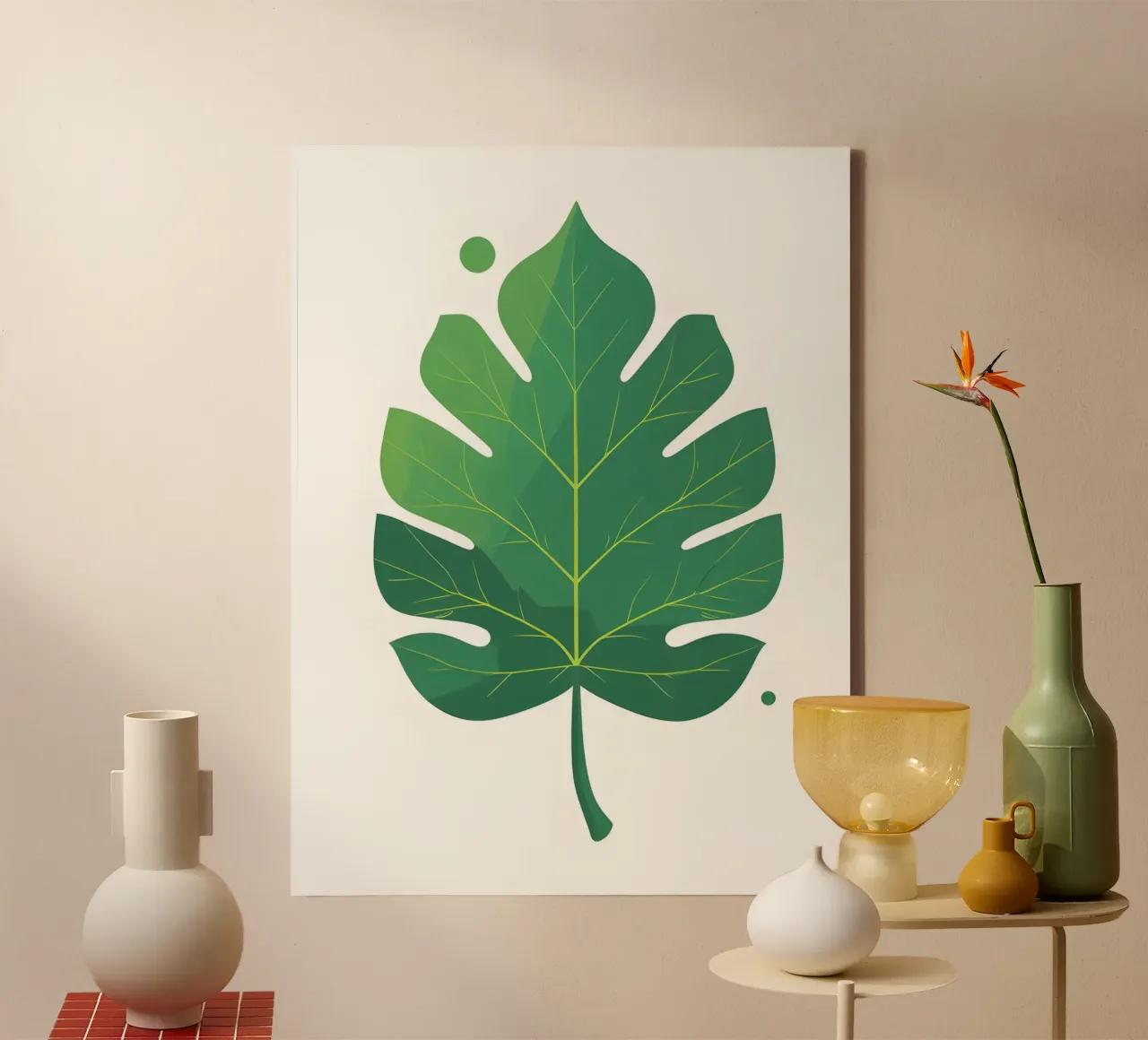 Summer Leaf canvas with Floater frame by The Green Room