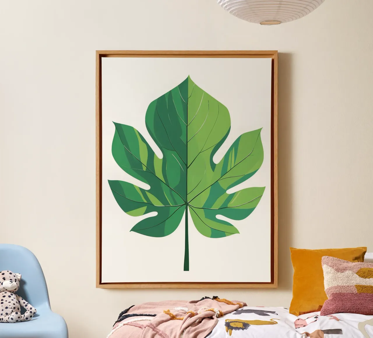 Summer Leaf canvas with Floater frame by botanical