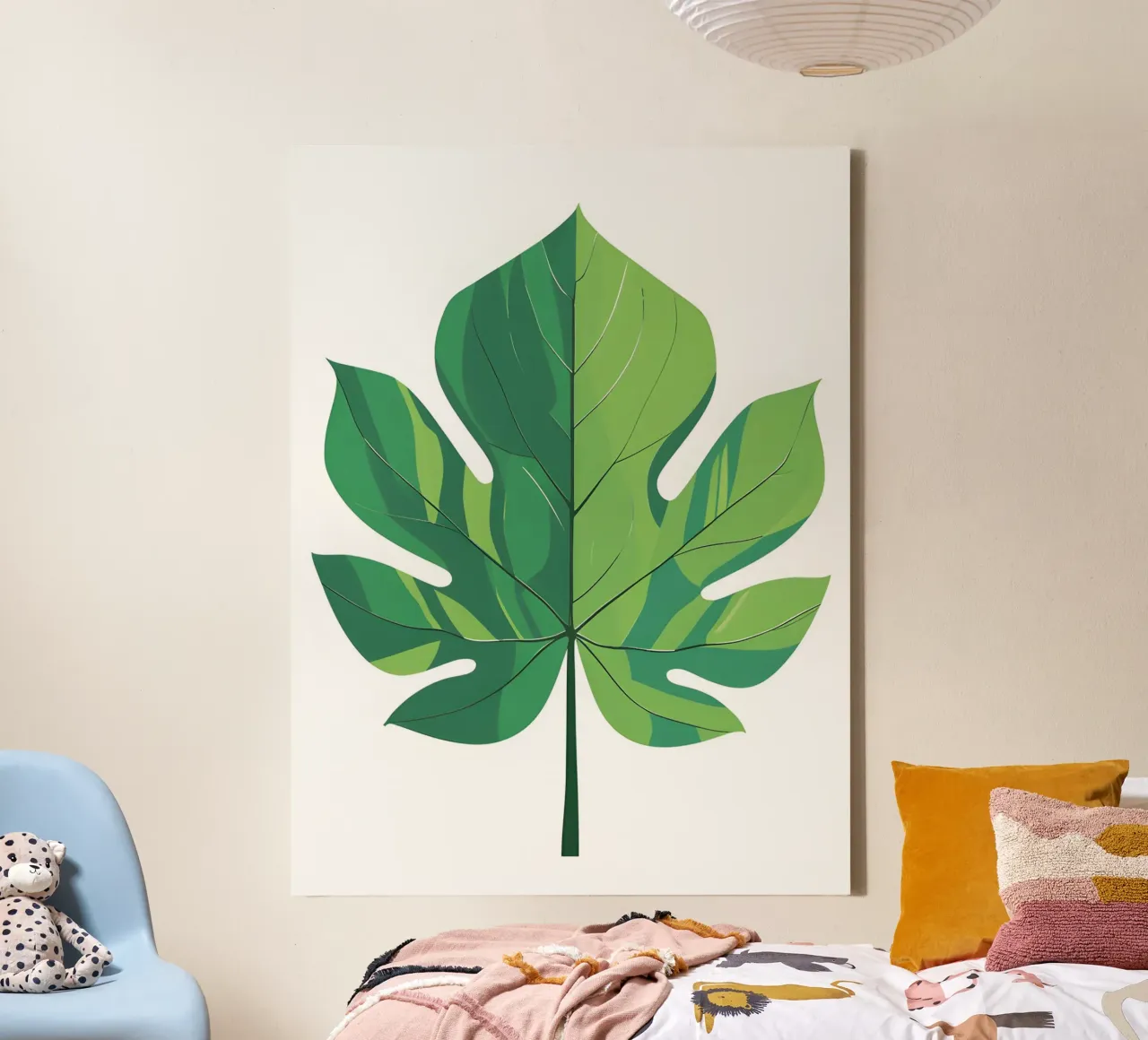 Summer Leaf canvas with Floater frame by botanical