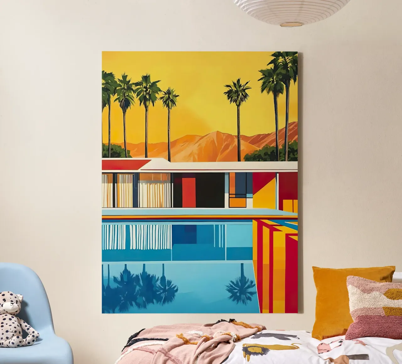 Palm Springs Pool 3 tela con Cornice a cassetta da lennytravers