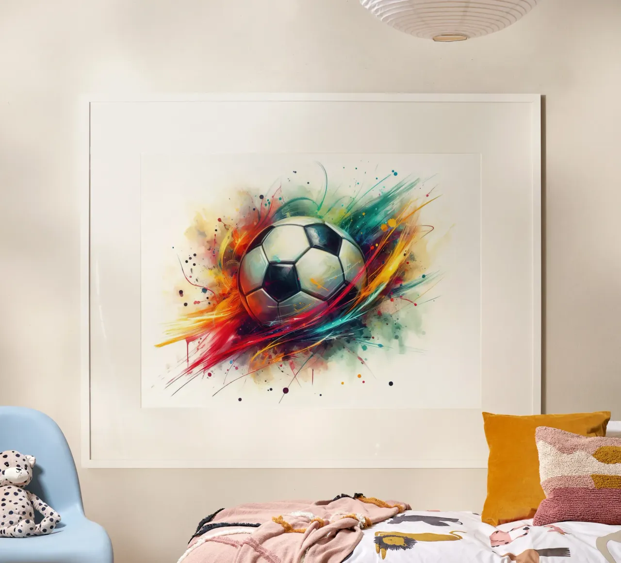 Pallone da calcio acquerellato poster da 🥝 KIWI STORE