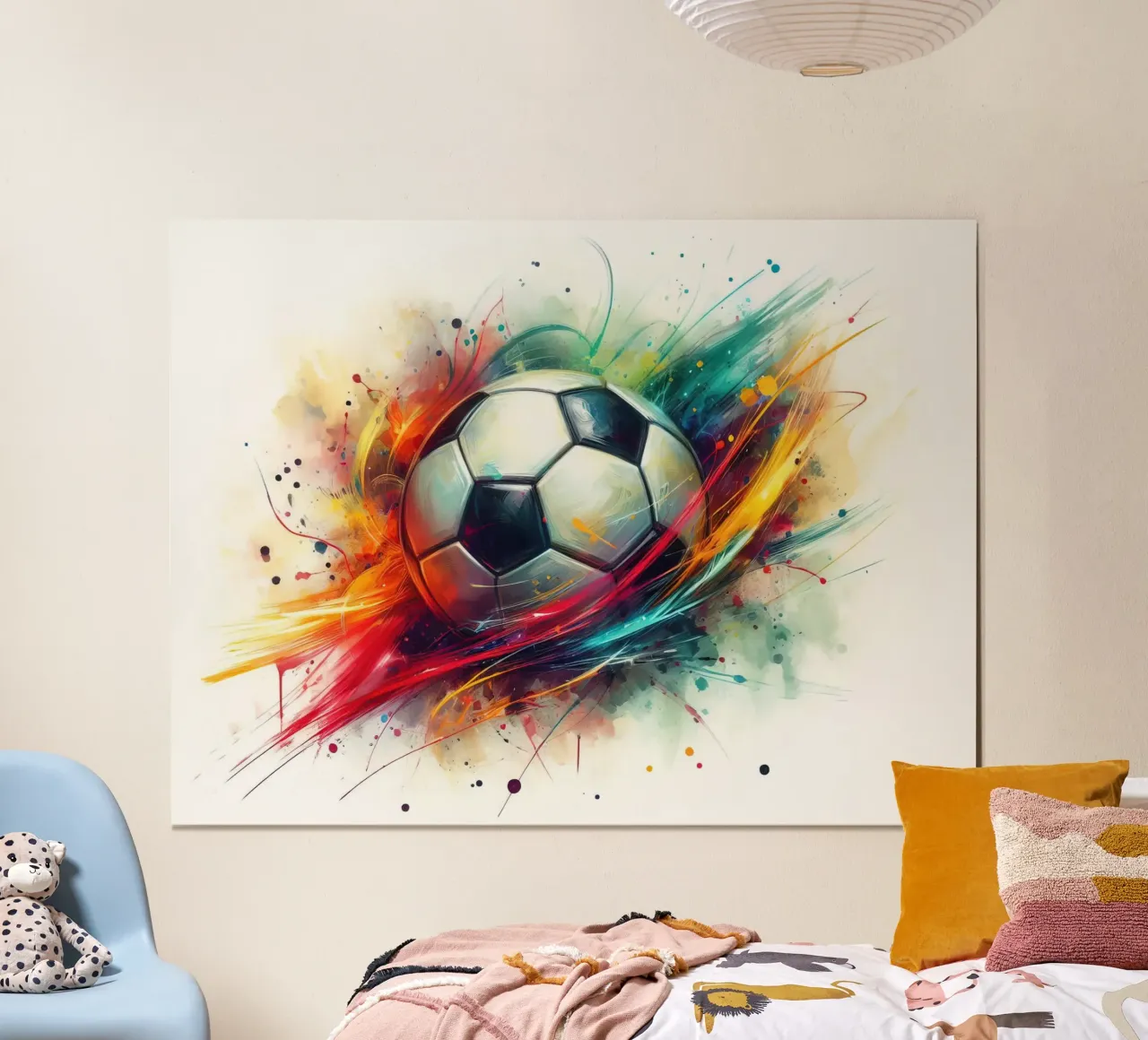 Pallone da calcio acquerellato poster da 🥝 KIWI STORE
