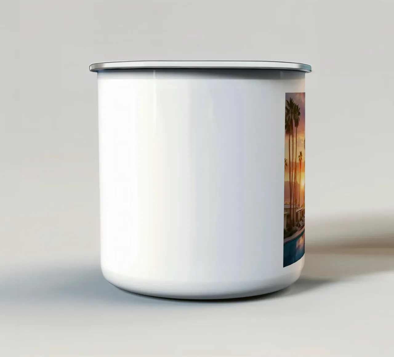 Palm Springs Resort At Sunset tazza in smalto da Leonard Barreiro