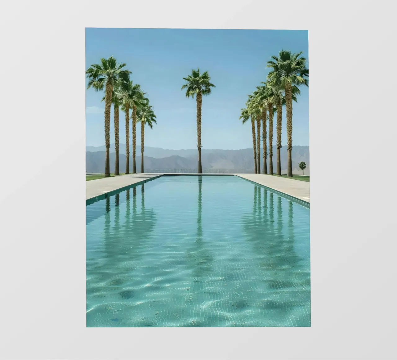 Palm Trees In The Pool fotobehang van Leonard Barreiro