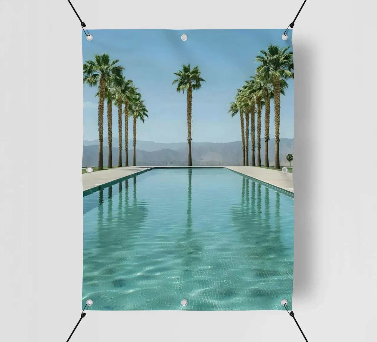Palm Trees In The Pool telo in pvc da Leonard Barreiro