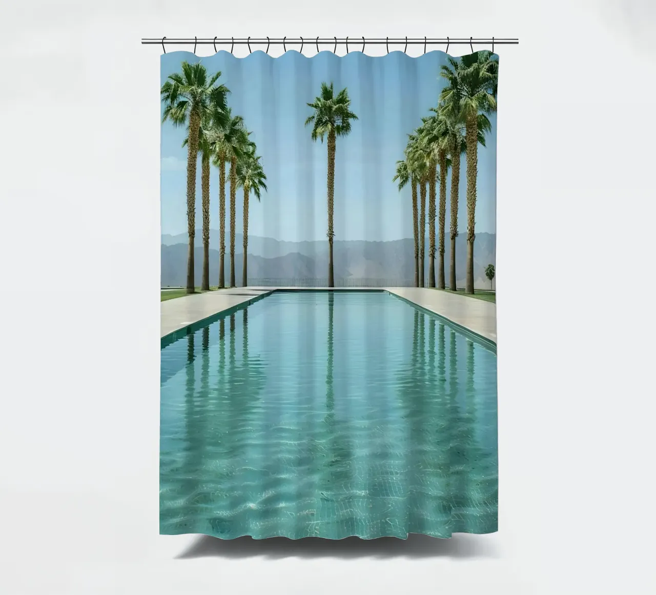 Palm Trees In The Pool douchegordijn van Leonard Barreiro