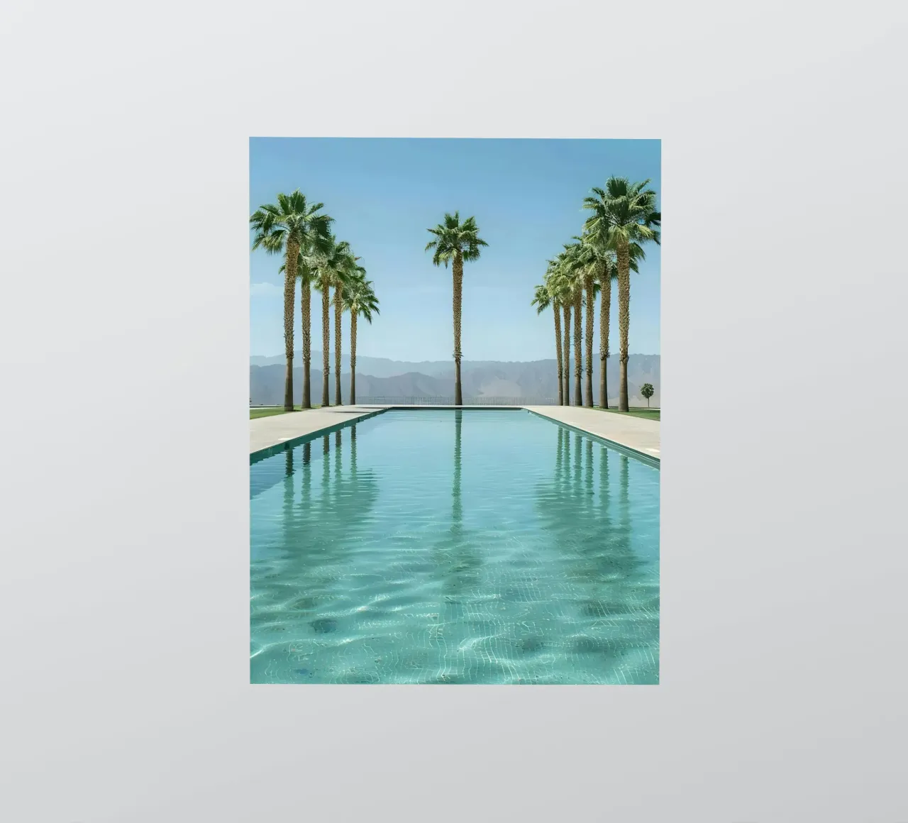 Palm Trees In The Pool sticker van Leonard Barreiro