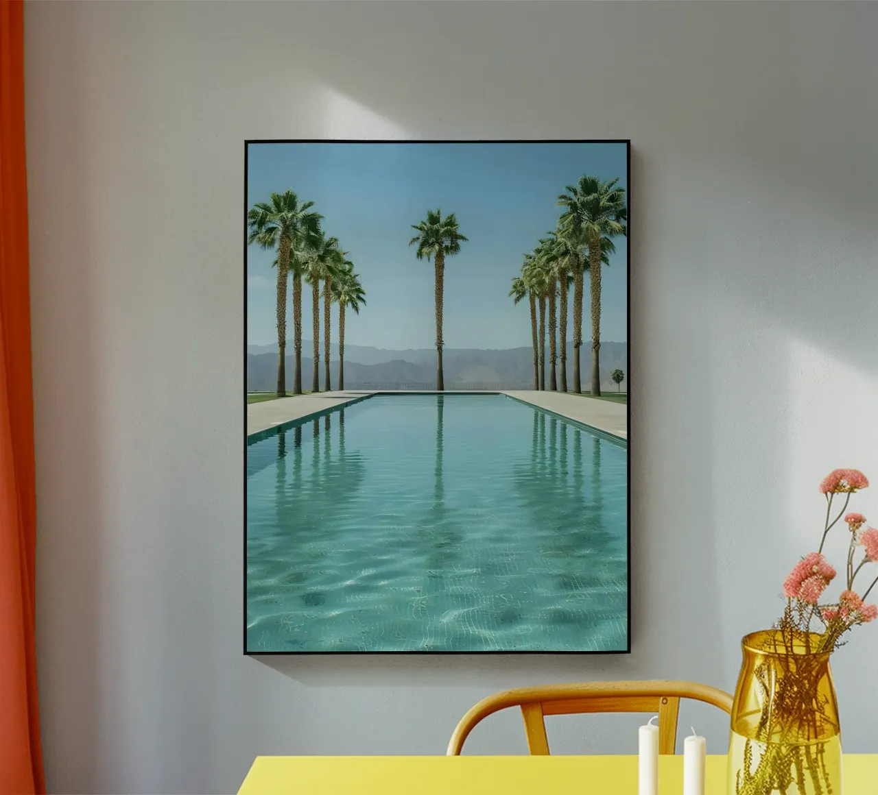 Palm Trees In The Pool plexiglass da Leonard Barreiro