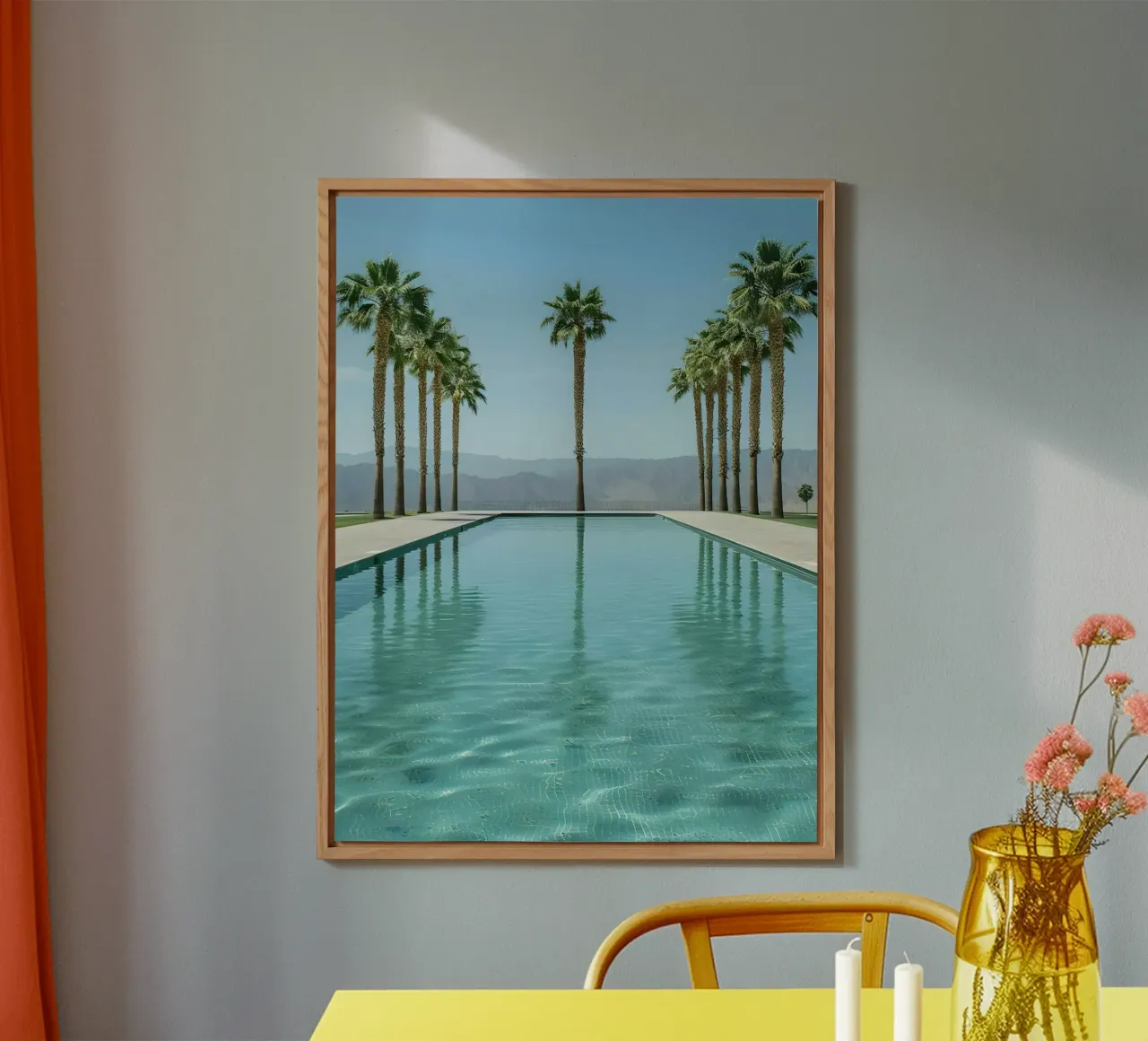 Palm Trees In The Pool alluminio dibond da Leonard Barreiro